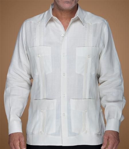 Classic Cotton Guayabera - Long Sleeve